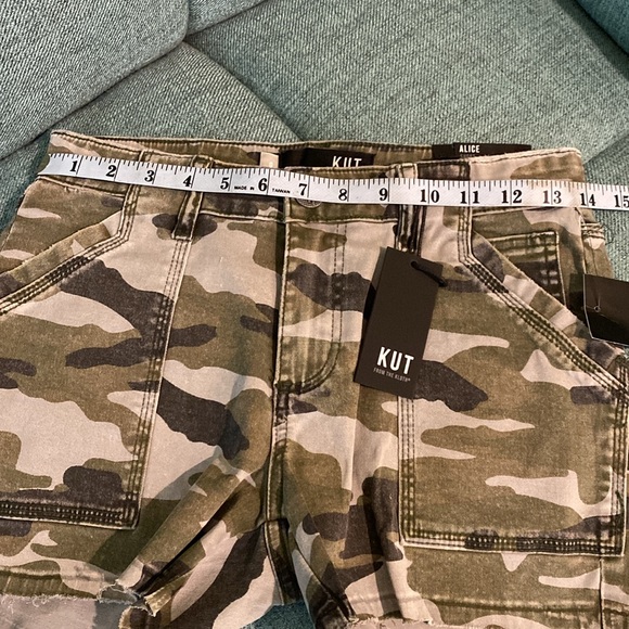 Kut from the Kloth Alice Camo Cutoff Denim Shorts - Picture 6 of 8